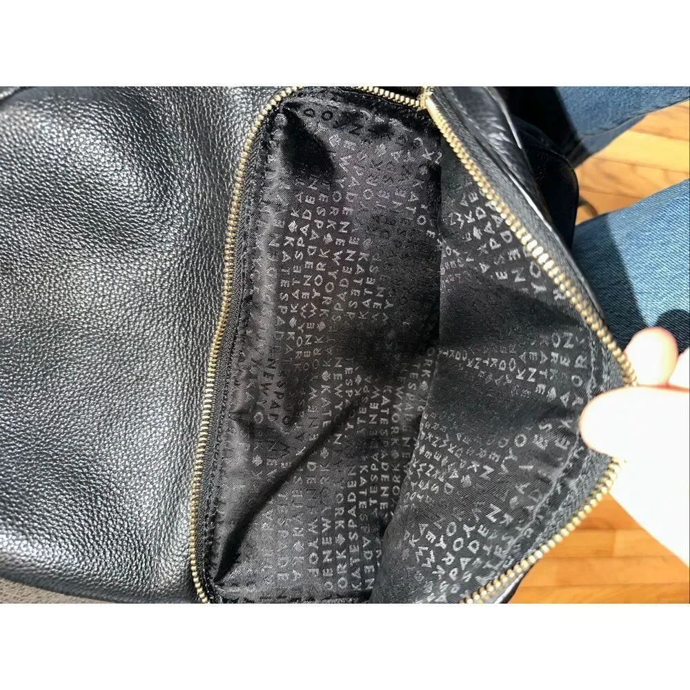 Kate Spade Mini Nicole Larchmont Avenue Black Pebbled Leather Backpack